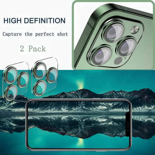 Vista 4 de COJOC 2 protectores de lente de cámara para iPhone 13 Pro Max/iPhone 13 Pro, protección completa HD, vidrio templado de vidrio templado para 13 Pro