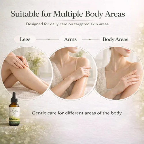 Vista 6 de wuliao NYVORIS Cyperus Rotundus - Aceite orgánico de ciprés rotundus prensado en frío para ayudar a reducir la apariencia de cabello no deseado