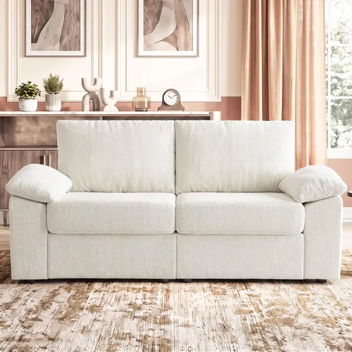 Vista 8 de Sofá de nube en forma de L de 101 pulgadas, sofá modular para sala de estar Beige