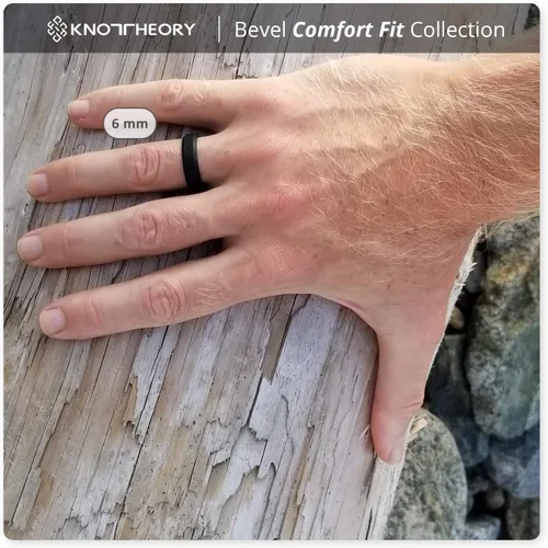 Vista 5 de Knot Theory - Anillo de boda de silicón para hombres y mujeres Anillos de goma finos de calidad superior con gran estilo, comodidad son ideales