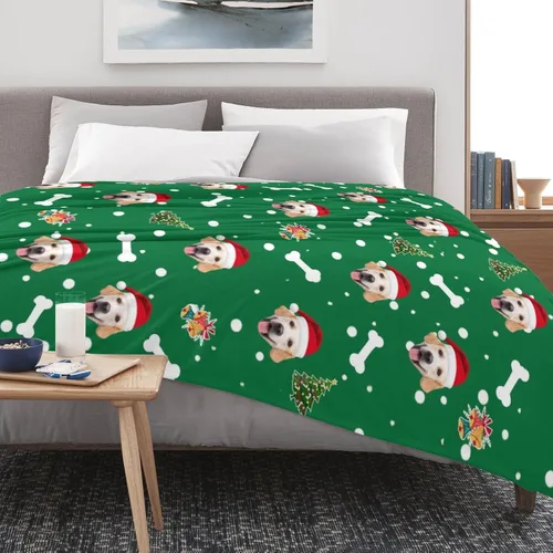 Vista 3 de Manta personalizada para mascotas con nombre de foto, retrato personalizado de perros y gatos, manta de forro polar conmemorativa, regalos