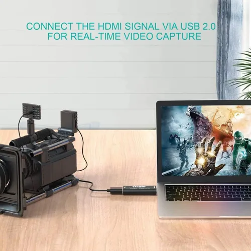 Vista 5 de SLAJOY Tarjetas de captura de Audio y Video mejoradas, tarjeta de captura de 1080p 60fps, USB de Ultra alta velocidad para Video juegos, transmisión