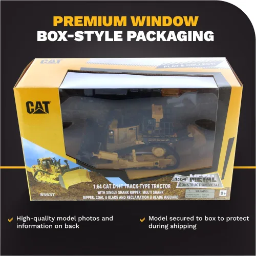 Vista 7 de Diecast Masters Bulldozer Caterpillar D11 a escala 1:64 con 2 cuchillas y desgarradores traseros Modelo 85637 Play & Collect Series Cat