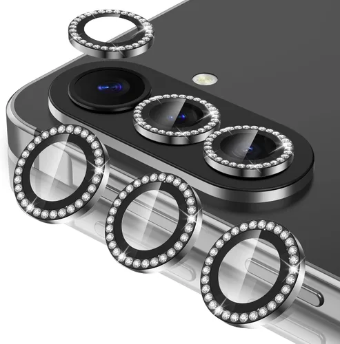 Vista 120 de Casetego Protector de lente de cámara para Galaxy Z Fold 8, [Diseño de purpurina mejorado], [Fuerte adherencia], lente de vidrio templado 9H negro