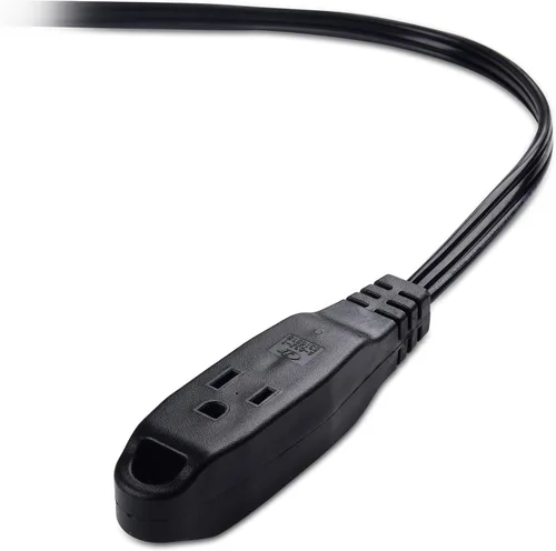 Vista 6 de Cable Matters Paquete de 2 cables de extensión de enchufe plano de 13A 1625W 125V de 3 tomas, 6 pies