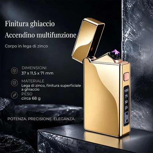 Vista 2 de SKRFIRE Premium Double Arc Electric Lighter with Smart LED Digital Display, Battery Display, Windproof, USB Rechargeable, Flameless Plasma Lighter