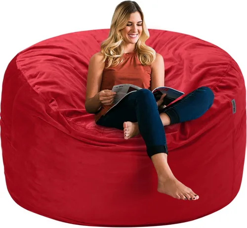 Vista 43 de HABUTWAY Silla de Puf de 2 Pies, Puf de 2' de Sillones Pequeños con Relleno, Silla de Puf en Forma de Lágrima de Terciopelo Ultra Suave con Funda