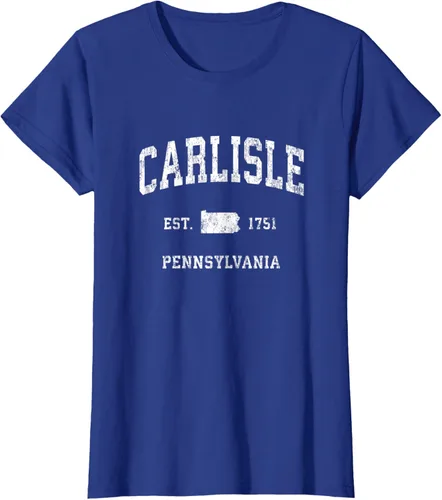 Vista 8 de Carlisle Pennsylvania PA - Camiseta deportiva vintage con diseño deportivo, Negro, S