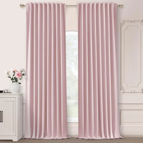 Vista 13 de SHINELAND Cortinas opacas cortas para ventanas de dormitorio, cortinas de baño, 45 pulgadas de largo