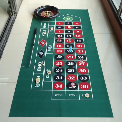 Vista 5 de Alfombrilla de diseño de ruleta de 70.9 x 35.4 in, portátil, para juegos de ruleta