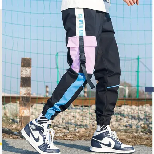 Vista 2 de FANLUKA Pantalones deportivos tipo cargo para hombre, para deportes al aire libre, moda, casual, atletismo, pantalones geniales para hombre, hip hop