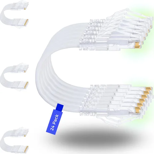 Vista 8 de Rapink Patch Cables Cat6/ Cat6a - Cable de conexión Ethernet Cat6 / Cat6a, compatible con 10G, cable de conexión Cat 6 sin enganches para panel