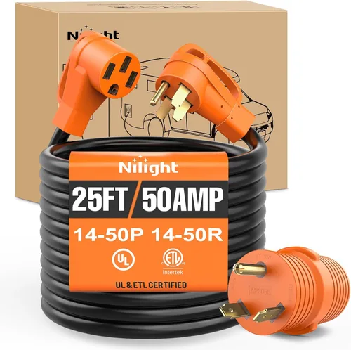 Vista 52 de Nilight Cable de Extensión para Secadora EV de 15 Pies 3 Clavijas 30 Amperios NEMA 10-30P 10-30R Cable de Extensiones Antiguas Servicio Pesado Cable