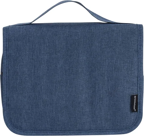 Vista 4 de Brookstone Neceser de viaje – Neceser para mujeres y hombres con gancho para colgar – Organizador de artículos de tocador ligero para viajes, Azul
