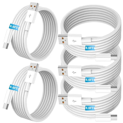 Vista 8 de Paquete de 5 cables de carga rápida USB A a USB C, transferencia de datos Compatible con dispositivos iPhone 17/16/15 y tipo C, paquete económico