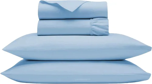 Vista 27 de Bluemoon Homes Sábanas de Algodón Egipcio de 1000 Hilos Tamaño Individual Paquete de 2 Juegos de Sábanas de 4 Piezas con Elástico Alrededor Sábana