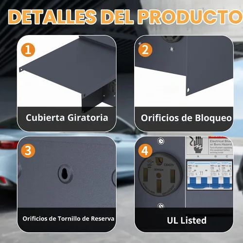 Vista 3 de Panel de salida de alimentación temporal resistente a la intemperie, panel eléctrico de RV precableado más grueso con toma de corriente de 20, 30
