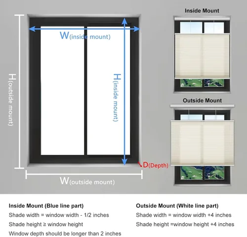 Vista 8 de Changshade - Persianas para filtrado de luz para ventanas, 36 pulgadas de largo x 19 pulgadas de ancho, persianas celulares que bajan y suben