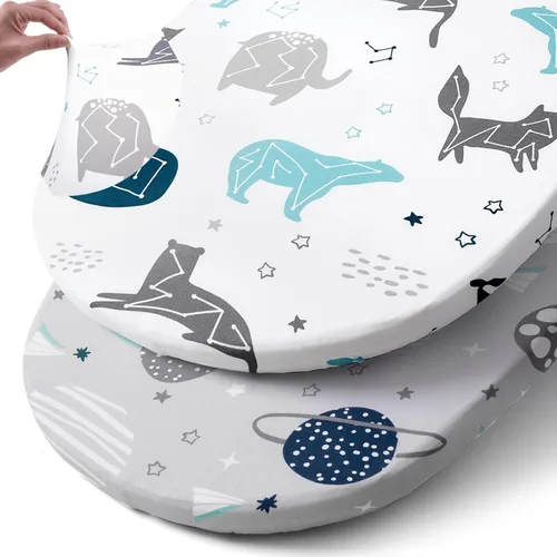 Vista 61 de Pack n Play Sheets BROLEX - Juego de 2 sábanas para cuna, juego de sábanas elásticas y portátiles para cuna, funda de colchón convertible