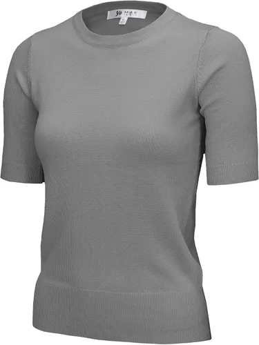 Vista 8 de YEMAK Suéter de Punto Top para Mujer – Media Manga Cuello Redondo Básico Casual Ajuste Clásico Ligero de Punto Suave Pullover Tee