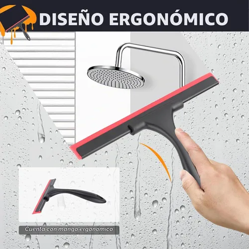 Vista 6 de SetSail Escobilla de ducha para puertas de vidrio, escobilla de acero inoxidable para puerta de vidrio, escobilla multiusos para paredes de ducha