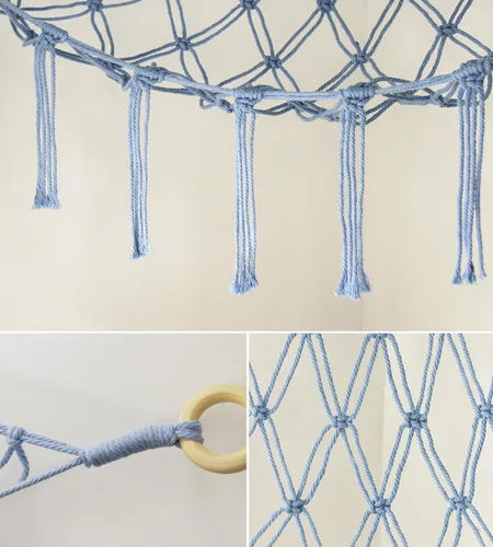 Vista 4 de mirolam Hamaca de Almacenamiento para Animales de Peluche Red de Hamaca Grande para Juguetes de Animales de Peluche Esquina - Azul Peluche Puntada