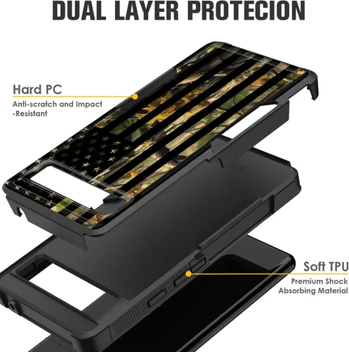 Vista 2 de Funda para Pixel 6A, funda híbrida de doble capa resistente a prueba de golpes de policarbonato duro de silicona suave TPU para Google Pixel 6A