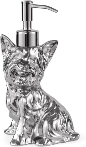 Vista 10 de Dispensador con Forma de Bulldog Francés de Jabón/Loción/Desinfectante de Manos Dispensador con Bomba de Cerámica de Acero Inoxidable Bulldog