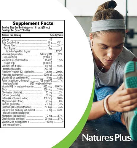 Vista 4 de NaturesPlus Source of Life Gold Multi Shot líquido – 1 onza líquida, caja de 12 – Sabor a frutas tropicales – Proporciona nutrientes de más de 100