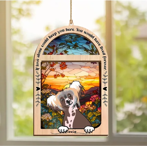 Vista 34 de LOVELYPOD Adorno de Navidad personalizado de sabueso afgano, atrapasoles con nombre, regalos de pérdida de mascotas, regalos para amantes
