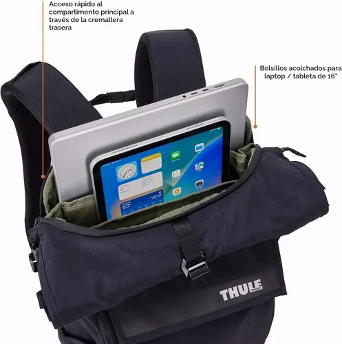 Vista 6 de Thule Paramount - Mochila de 24 litros con funda acolchada para laptop, se Negro