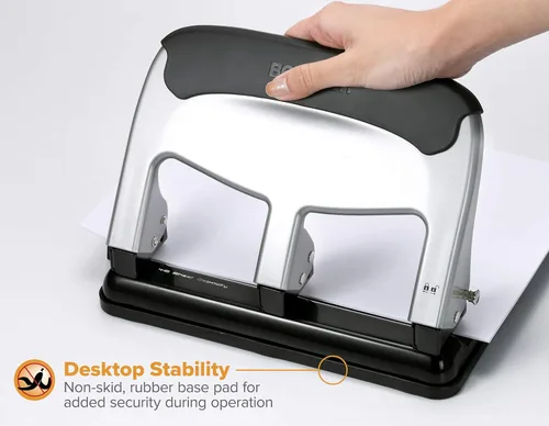 Vista 3 de Bostitch Office EZ Squeeze - Paquete de grapadora resistente de 3 agujeros y grapadora resistente