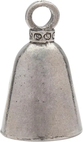 Vista 2 de Campana de buena suerte contra el mal de ojo de Guardian Bell con llavero y bolsa de regalo de terciopelo negro Regalo de buena suerte de peltre