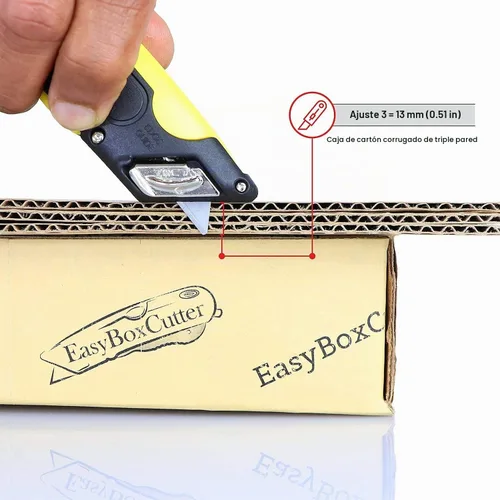 Vista 6 de EasyCut 2000 Cuchillo utilitario retráctil seguro para cortar cajas, amarillo, 09700