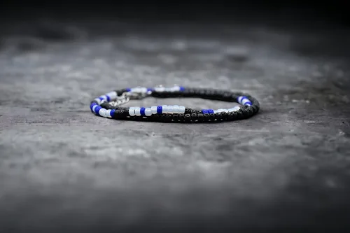Vista 3 de Keep Her Safe Day And Night Morse Code Beaded Wrap Bracelet for Law Enforcement Mother, Unique Gift for Mom Wife Girlfriend Grandma Sister Best