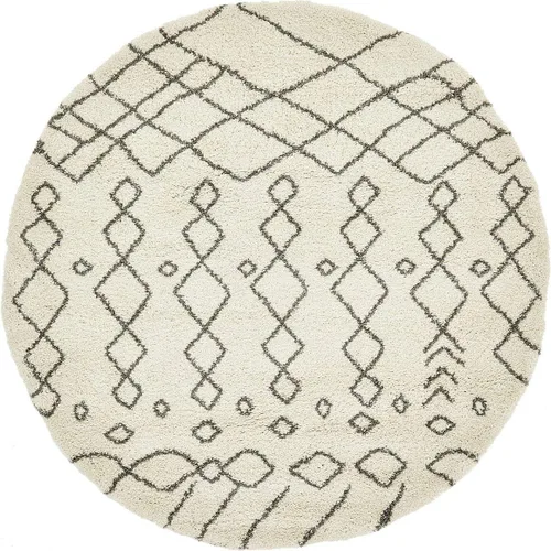 Vista 25 de Unique Loom Rabat Shag Collection - Alfombra geométrica (2 pies x 4 pies 1 pulgada, marfil puro/gris)