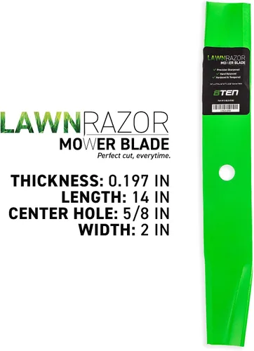 Vista 3 de 8TEN LawnRazor - Juego de cuchillas para Ariens Zoom 1740 Gravely Mini ZT 1540 40 pulgadas Decks 03498400 00173800 03498451 (elevación alta)