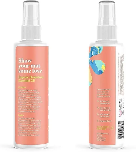 Vista 8 de Limpiador de colchoneta para yoga 100% natural y orgánico, SEGURO PARA TODAS LAS COLCHONETAS, no deja residuos pegajosos o viscosos, limpia