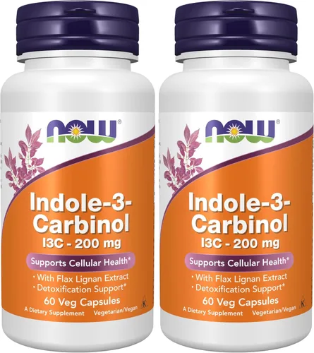 Vista 9 de NOW Foods Suplementos, Indole-3-Carbinol 200 mg con extracto de linaza de lignano, 60 cápsulas vegetales