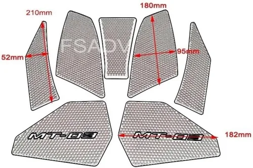 Vista 6 de Adhesivo antideslizante para depósito de combustible, agarre lateral de rodilla de gas para Yam & aha MT 03 MT-03 MT25 MT-25 2020 2021 2022