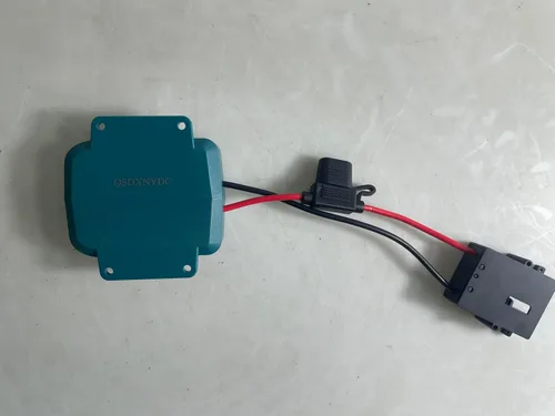 Vista 7 de Adaptador de corriente para ruedas de batería Makita 18V LXT con conector de arnés de cables y portafusibles compatible con ruedas de batería de 12