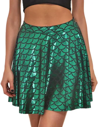 Vista 2 de Zoestar Falda de sirena brillante para la cadera, falda de escamas de peces de playa, disfraz de club, faldas de sirena para mujeres y niñas