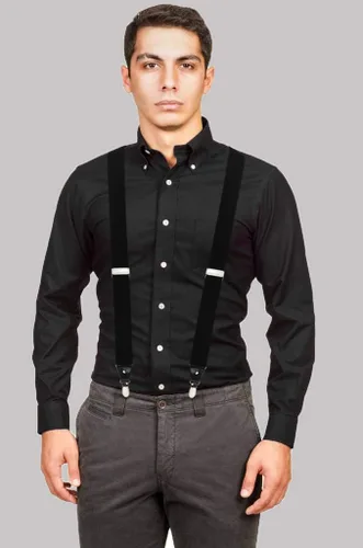 Vista 6 de Moulen Tirantes ajustables con espalda en Y de 1.4 pulgadas de ancho con 4 clips para hombre
