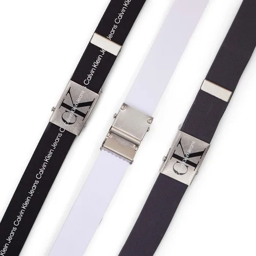 Vista 9 de Calvin Klein de los hombres ajustable Firma algodón belt-white