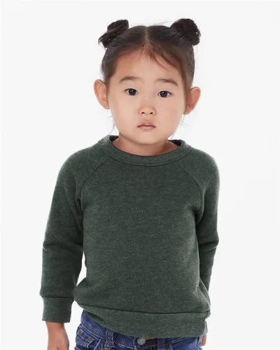 Vista 4 de Bella Canvas Sudadera raglán de vellón de esponja para niños pequeños