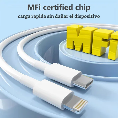 Vista 2 de Paquete de 5 cables USB C a Lightning de 6 pies, [certificado Apple MFi] cargador de iPhone cable de carga rápida duradero sin enredos para iPhone
