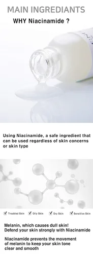Vista 4 de Suero coreano para el cuidado de la piel con vitamina B, suero C para la cara, niacinamida, 10% de zinc, 1% y 1%, suero facial hidratante K Beauty