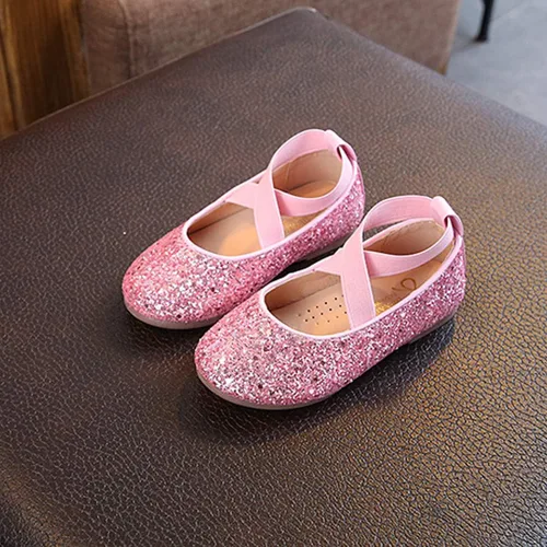 Vista 6 de YIBLBOX Zapatos planos de ballet con purpurina para niña, bailarina, Mary Jane, princesa, vestido de boda, zapatos de vestir brillantes
