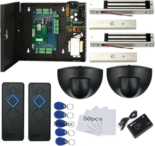 Vista 11 de Cerradura de huelga eléctrica completa TCP/IP red de control de acceso de una sola puerta Kits de sistema con fuente de alimentación de metal de 110