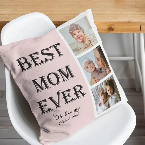 Vista 3 de Bivei Funda de almohada personalizada con imagen y texto, almohada decorativa personalizada para mamá, funda de almohada personalizada para fotos